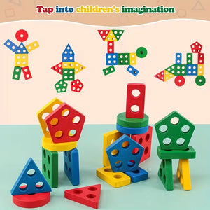 Montessori Wooden Geometry Puzzle Toy for Kids