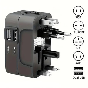 Universal Travel Adapter with Dual USB Ports – Worldwide Charger
