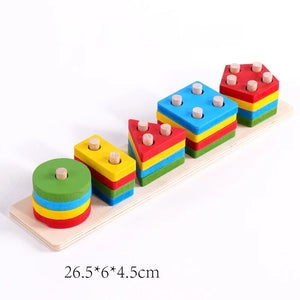 Montessori Wooden Geometry Puzzle Toy for Kids