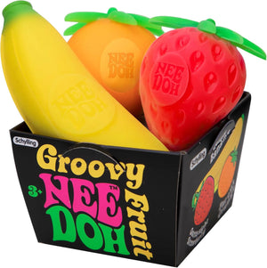 New Fruit NeeDoh Squishy Toy – Strawberry, Banana & Orange Sensory Fidget Toy