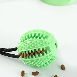 Interactive Suction Cup Dog Toy – Treat Dispenser & Chew Ball