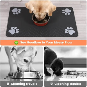 Absorbent Pet Feeding Mat for Dogs & Cats, Waterproof Bowl Placemat