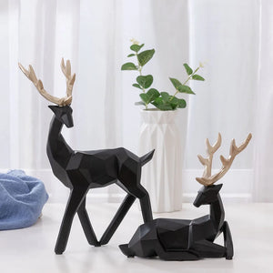 Geometric Resin Deer Ornament – European Style Home Decor