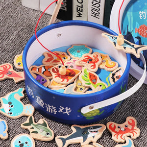 Wooden Magnetic Fishing Toy for Kids – Educational Fish Matching Game