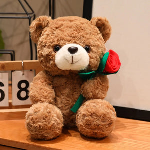 16–25cm Romantic Rose Bear Plush Toy – Cute Heart Gift