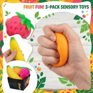 New Fruit NeeDoh Squishy Toy – Strawberry, Banana & Orange Sensory Fidget Toy
