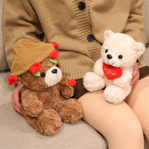 16–25cm Romantic Rose Bear Plush Toy – Cute Heart Gift