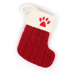 Personalized Christmas Stocking Ornaments, Knitted Tree Decorations with Snowflake Alphabet Letters