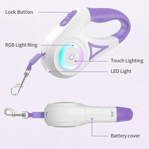 SEO Title: LED Retractable Dog Leash – 3m/5m Light-Up Leash for Dogs & Cats