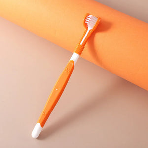 SEO Title: 3-Sided Pet Toothbrush for Dogs & Cats – Teeth Cleaning Tool