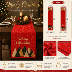 Christmas Tree Table Runner for Holiday Décor