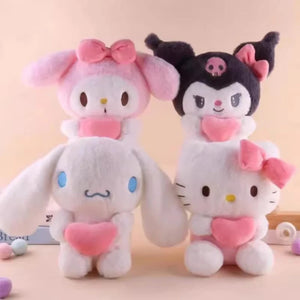 22cm Hello Kitty Kuromi Plush Pillow – Cute Kawaii Stuffed Toy Gift