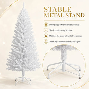White Artificial Christmas Tree with Metal Stand