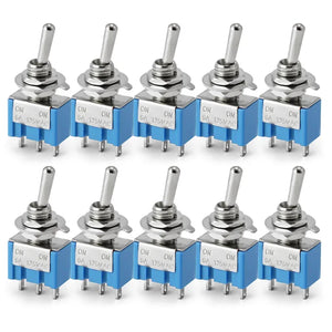 10PCS Mini Toggle Switch Set – 3Pin/6Pin ON-OFF Switches