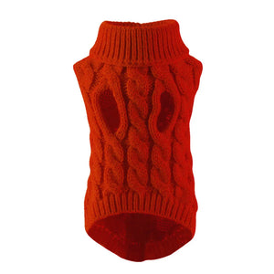 Warm Knitted Dog Sweater for Small Pets – Autumn & Winter