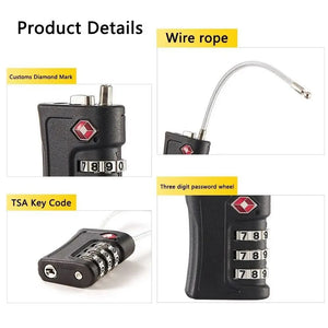 TSA 3-Digit Combination Luggage Lock – Travel Suitcase Security