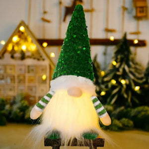 Glowing Knitted Gnome Doll with LED Light – Christmas Decoration Gift