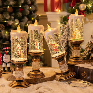 Christmas Crystal Snow LED Candles – Festive Holiday Decor