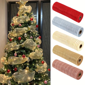 Christmas Tree Ribbon Bow Ornaments, 9M Christmas DIY Hanging Decor, Navidad Noel New Year 2026