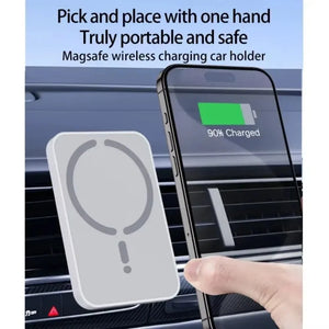 MagSafe Car Phone Holder with Wireless Charger – Magnetic Air Vent Mount