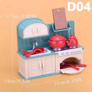 1:12 Miniature Dollhouse Furniture Set – Kitchen & Dining Accessories for Kids