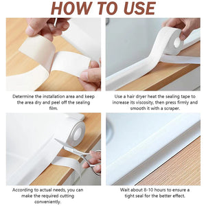 Waterproof Bathroom & Kitchen Sealing Tape – Self-Adhesive PVC Strip