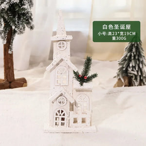 Glowing Wooden Christmas House Decor