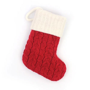 Personalized Christmas Stocking Ornaments, Knitted Tree Decorations with Snowflake Alphabet Letters