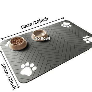 Absorbent Pet Feeding Mat for Dogs & Cats, Waterproof Bowl Placemat