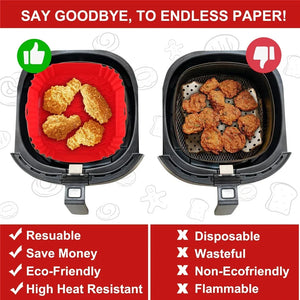 Reusable Silicone Air Fryer Liner – Non-Stick Baking Pan