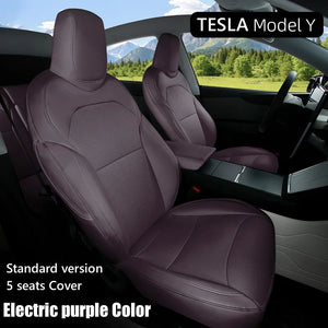 Tesla Model Y Juniper 2025–2026 Nappa Leather Seat Covers – Anti-Stain Interior Accessories