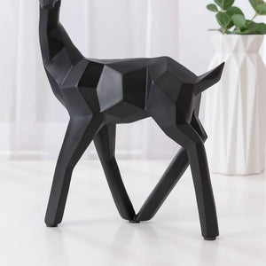 Geometric Resin Deer Ornament – European Style Home Decor