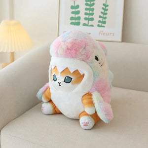 Kawaii Shark Cat Plush Toy – Soft Colorful Stuffed Animal Gift