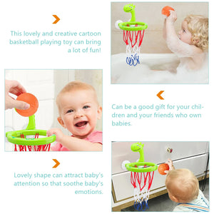 Writing Baby Bath Basketball Hoop Toy Set with 3 Balls