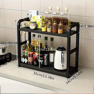 2-Tier Metal Countertop Shelf – Space-Saving Kitchen Organizer