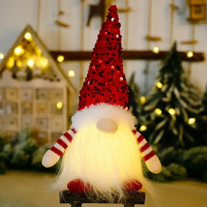 Glowing Knitted Gnome Doll with LED Light – Christmas Decoration Gift