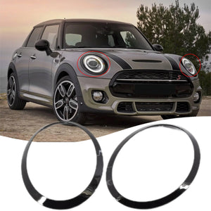 Glossy Black Headlight & Taillight Trim Rings for Mini Cooper F55 F56 F57