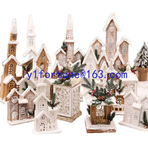 Glowing Wooden Christmas House Decor