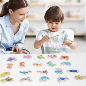 Wooden Magnetic Fishing Toy for Kids – Educational Fish Matching Game