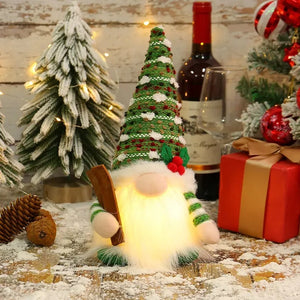 Glowing Knitted Gnome Doll with LED Light – Christmas Decoration Gift