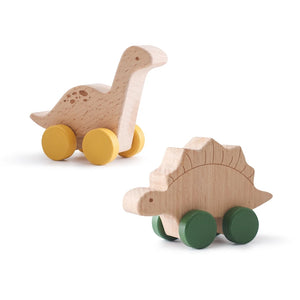 Dinosaur Cartoon Wooden Teether Toy for Babies – Montessori Sensory Car