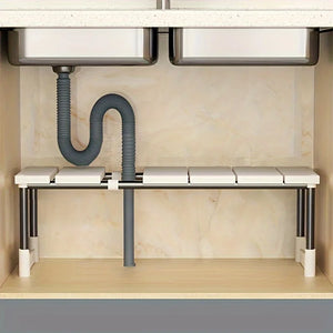 Adjustable Under-Sink Storage Rack – Expandable Cabinet Organizer