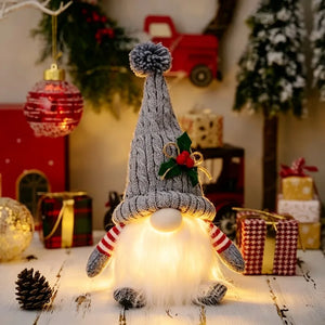 Glowing Knitted Gnome Doll with LED Light – Christmas Decoration Gift