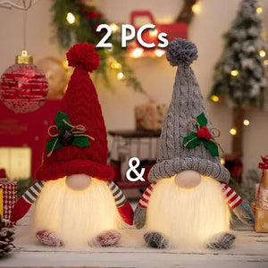 Glowing Knitted Gnome Doll with LED Light – Christmas Decoration Gift