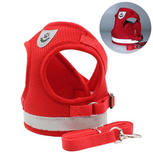 Adjustable Reflective Cat Harness & Leash Set – Escape-Proof Pet Vest