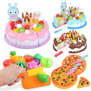 Kids Pretend Play Kitchen Toy Set | Cutting Food Toys for Children