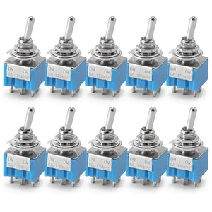 10PCS Mini Toggle Switch Set – 3Pin/6Pin ON-OFF Switches