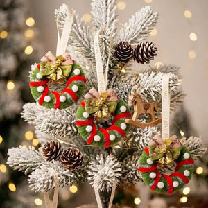 DIY Christmas Tree Ornaments with Pinecones & Mini Wreaths