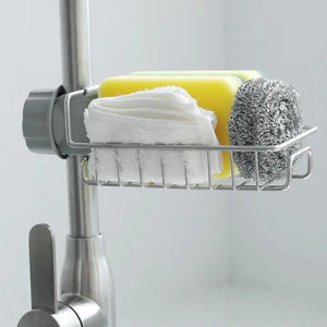 Stainless Steel Sink Organizer – Sponge, Soap & Towel Holder