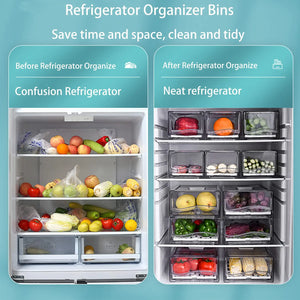Stackable Fridge Organizer Bins – Reusable Food Storage Containers
